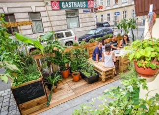 Parklet – zelene oaze na gradskim ulicama Parklet Beč