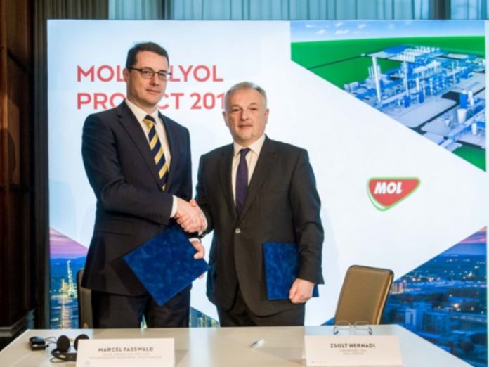 Polyol signing_Marcel Fasswald_Zsolt Hernádi MOL Grupa
