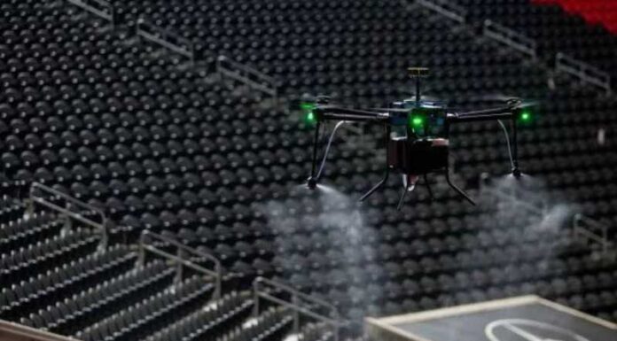 Dronovi za dezinfekciju će čistiti stadion u Atlanti dron za dezinfekciju
