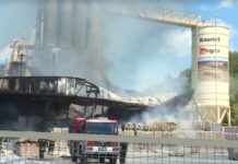 Izgorjela Baumitova tvornica građevinskog materijala u Siraču Baumit požar