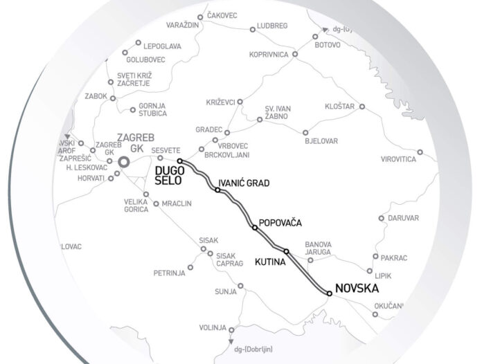 Karta Dugo Selo - Novska Afcons Infrastructure pruga Dugo Selo-Novska