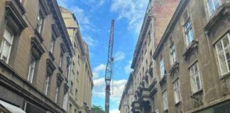 Radovi na obnovi Kina Europa: Postavljen kran u Masarykovoj ulici Obnova Kina Europa: Postavljen kran u Masarykovoj ulici